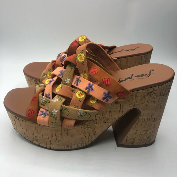 Free People Lisbon Platform Cork Chunky Mule Sandal Size EU 38.5 / US 8.5 - Picture 3 of 7